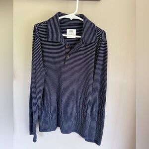 Little Sleepies long sleeve Navy Blue Pinstripes Shirt